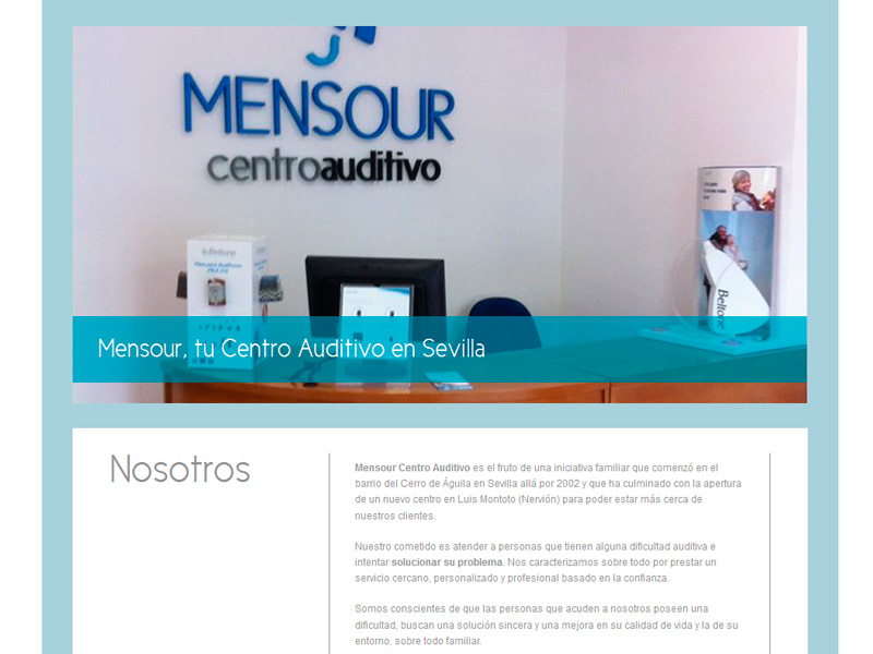 Diseño y desarrollo web con WordPress de Mensour Centro Auditivo Sevilla