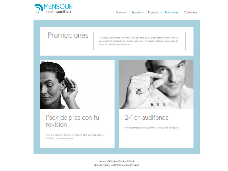 Diseño y desarrollo web con WordPress de Mensour Centro Auditivo Sevilla