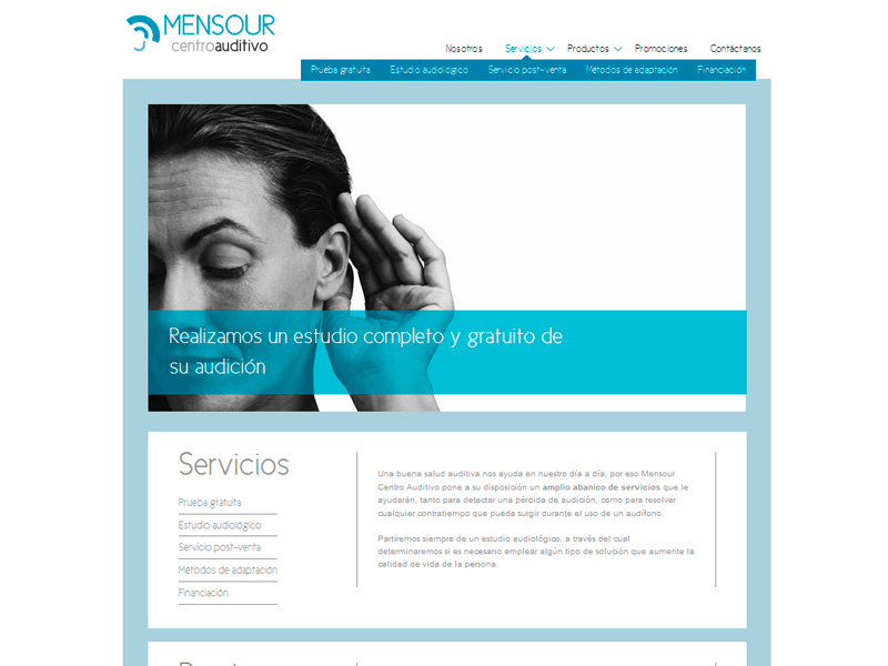Diseño y desarrollo web con WordPress de Mensour Centro Auditivo Sevilla