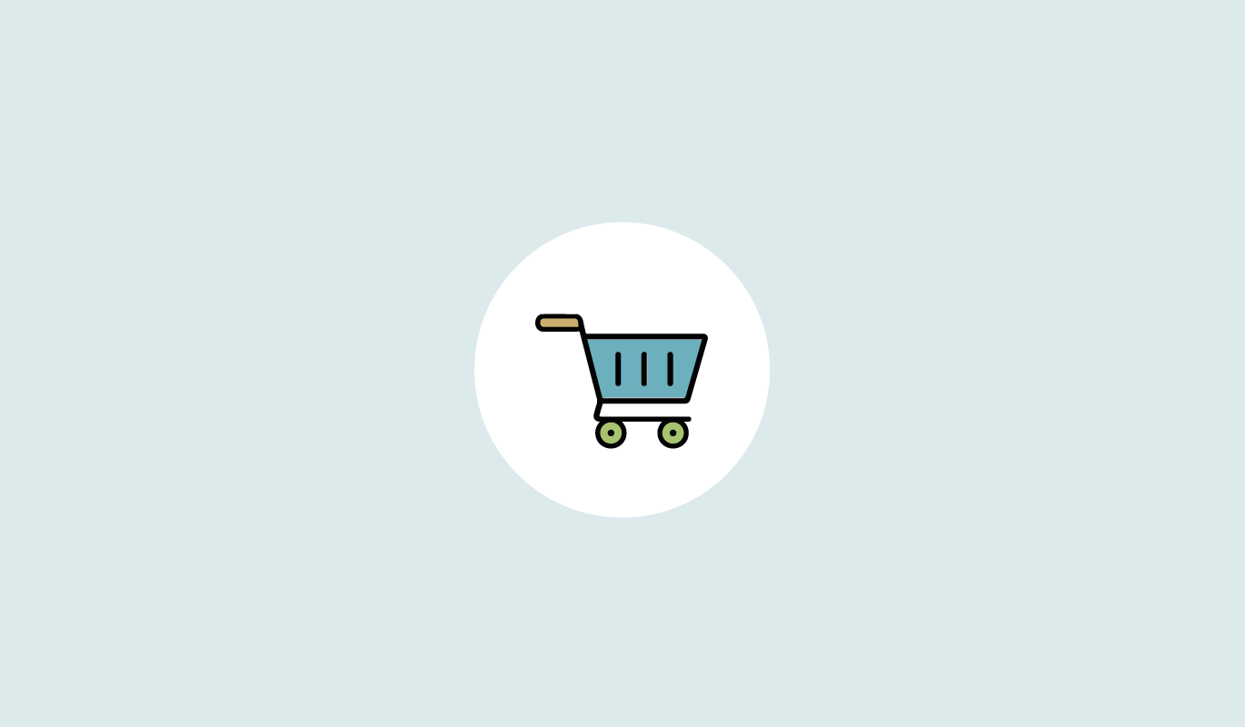 Ilustración de un carrito de compra que representa una tienda online