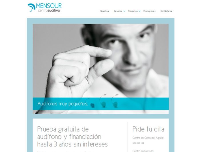 Diseño y desarrollo web con WordPress de Mensour Centro Auditivo Sevilla