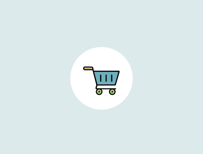 Ilustración de un carrito de compra que representa una tienda online